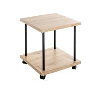 HAKU Table d'appoint sur roulettes, chêne Clair, Noir, Plateau en MDF, Structure en métal, desserte à roulettes - Dimensions : L 40 x H 45 x P 40 cm Style : Moderne