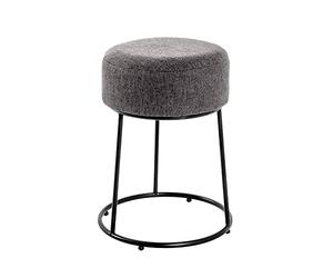 HAKU Tabouret Anthracite, Noir, MDF, métal - Dim.: H 46 cm x Ø 30 cm, Style: Art Deco