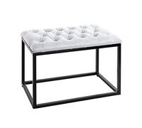 HAKU Tabouret Gris, Noir, métal, recouvrement Tissu - Dim.: L 60 cm x H 45 cm x P 40 cm, Style: Industrial