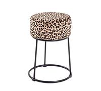 HAKU Tabouret Motif, Noir, MDF, métal, recouvrement Tissu - Dim.: H 46 cm x Ø 30 cm, Style: Art Deco