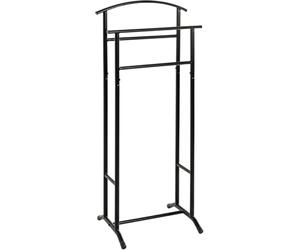 HAKU Valet de chambre en métal noir, tube d'acier, valet multifonctionnel noir - Dimensions : L 48 x H 107 x P 36 cm, Style : Moderne