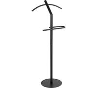 HAKU Valet de chambre Valet multifonctionnel noir métal pour chambre à coucher avec étagère à vêtements