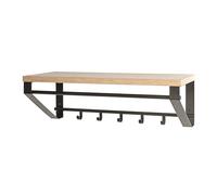 HAKU Warderobe murale chêne clair, noir, MDF, Métal - Dim.: L 70 x H 23 x P 30 cm, Style: Moderne