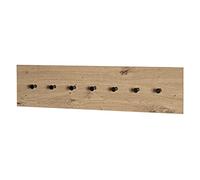 HAKU Warderobe Murale chêne Clair, Noir, MDF, Métal - Dim.: L 80 x H 20 x P 5 cm, Style: Moderne