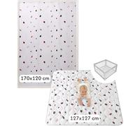 Hakuna Matte Lot de 2 Tapis de Sol : Grand Tapis CloudSoft Confetti (200x150x2,5cm) et Tapis de Sol Matelassé Confetti (127x127x1,5cm), Mousse Mémoire et Haute Densité, Surface Douce et Antidérapante