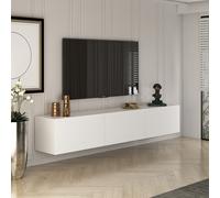 Hal meuble tv suspendu avec placards 150cm blanc