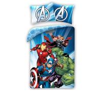 Halantex Avengers Parure de lit pour enfant avec housse de couette 140 x 200 cm et taie d'oreiller 70 x 90 cm 100 % coton certifié Öko-Tex