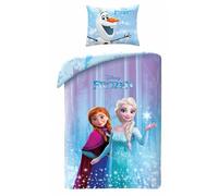 Halantex Disney Frozen Parure de lit pour enfant La Reine des Neiges Anna & Elsa - Parure de lit 140 x 200 cm + taie d'oreiller 70 x 90 cm - 100 % coton