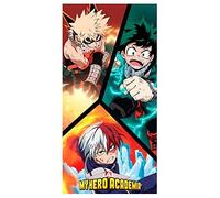 Halantex - MHA-5304T - My Hero Academia 3 Personnages, Serviette de Plage Originale Officielle - Multicolore - 70 x 140 cm