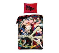 Halantex Parure de lit DanDaDan Anime - Housse 140x200 + Taie 70x90 - 100% polyester multicolore