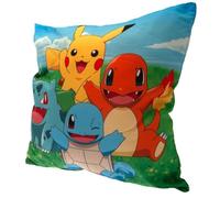 Halantex Pokemon - Coussin Chambre Enfant Pikachu Dracaufeu - 40 x 40 cm