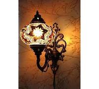 Halay Lampe Orientale - Applique Murale - Mosaïque - Turque - Marocaine - Authentique - Jaune & Marron