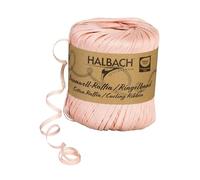 Halbach Ruban de soie à boucler | Largeur 4 mm Longueur 100 m | Ruban cadeau durable pour enrouler et emballer des cadeaux en 100% coton | Couleur : abricot clair