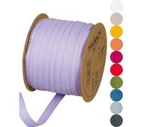 Halbach Seidenbänder Ruban en coton - 10 mm x 30 m - Ruban tissé 100% coton - Vendu au mètre - Ruban en tissu pour décorations, bricolage, artisanat, couture - Couleur : lavande