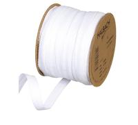 Halbach Seidenbänder Ruban en coton - 10 mm x 30 m - Ruban tissé 100% coton - Vendu au mètre - Ruban en tissu pour décorations, bricolage, artisanat, couture - Couleur : blanc