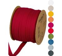 Halbach Seidenbänder Ruban en coton - 10 mm x 30 m - Ruban tissé 100% coton - Vendu au mètre - Ruban en tissu pour décorations, bricolage, artisanat, biais, couture - Couleur : bordeaux