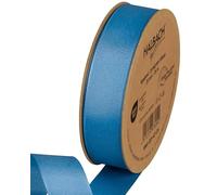 Halbach Seidenbänder Ruban gros-grain de qualité supérieure | Largeur : 25 mm Longueur : 25 m | Ruban cadeau durable en polyester recyclé | Idéal comme ruban | Couleur : bleu foncé