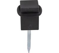 HALCÖ 0529.157.00.0.01 Butée de porte avec anneau en caoutchouc carré 25 x 25 mm Acier galvanisé noir passivert Argent