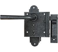 HALCÖ Kit serrure BB, béquille de serrure à palastre à gauche, zingué passivé noir