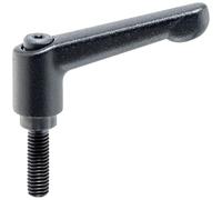 Halder 24400.0020 Levier de serrage réglable - Noir, D1 13 mm/D2 - M4/L1 = 20 mm