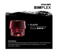 Halder HALDER Embout en plastique pour maillet à frappe amortie SIMPLEX, pièce 40 mm Quantité:1