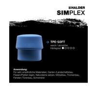Halder HALDER Embout en plastique TPE-soft pour maillet à frappe amortie SIMPLEX, pièce 40 mm Quantité:1