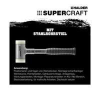 Maillet SUPERCRAFT, avec manche en tube d'acier incassableet et ergonomique, antidérapante - D=50 mm - 3377.050