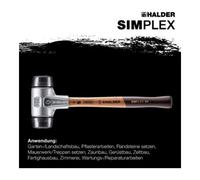 Halder HALDER Maillet anti-rebond SIMPLEX avec embout en caoutchouc toilé (noir) 40A mm Quantité:1