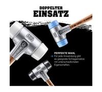 Halder HALDER Maillet anti-rebond SIMPLEX avec embout en super plastique (blanc) 40A mm Quantité:1