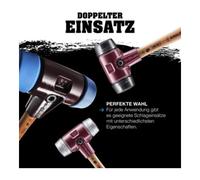 Maillet HALDER SIMPLEX Superplastique avec boîtier en fonte malléable et manche en bois - D=50 mm - 3007.050