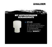 Halder HALDER NORM+TECHNIK Embout de rechange, en nylon, blanc,-⌀ tête du maillet: 10 mm Quantité:1