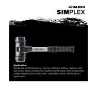 Halder Halder Schonhammer SIMPLEX Fibre 40mm Caoutchouc Quantité:1