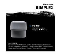 Halder Maillet SIMPLEX 3703.040 - TPE moyen 40 mm, boîtier fonte renforcé, manche fibre de verre