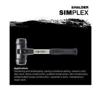 Halder Halder Schonhammer SIMPLEX fibre 80 mm caoutchouc Quantité:1