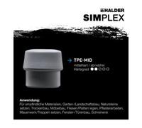 Maillet HALDER SIMPLEX TPE souple / TPE moyen avec boîtier en fonte malléable renforcée et manche en fibre de verre - D=30 mm - 3713.030
