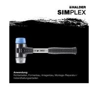 Halder Halder SchonhammerSimplex Fibre. 40mm TPE-doux/WM Quantité:1