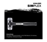 Halder Halder SchonhammerSimplex Fibre. 40mm TPE-milieu/WM. Quantité:1