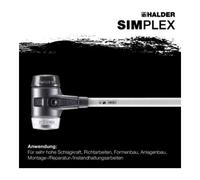 Halder - Marteau de frappeur SIMPLEX 3729.081 - Caoutchouc chargé/métal doux, manche fibre 80 mm