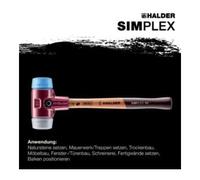 Halder Maillet SIMPLEX 3013.030 – TPE souple, boîtier en fonte malléable, manche en bois, D 30 mm
