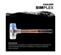 Halder Maillet à frappe amortie SIMPLEX L. 405 mm D. tête 60 mm bois super plastique bl Quantité:1
