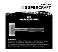 Halder Maillet à frappe amortie SUPERCRAFT L. totale 305 mm D. tête 45 mm tube en acier Quantité:1