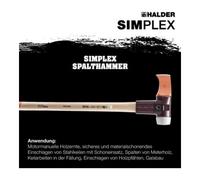 Halder Masse à fendre SIMPLEX 4100 g L. de manche 850 mm manche en hickory HALDER Quantité:1