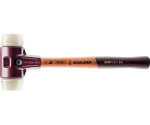Halder Schonhammer diamètre 80mm 3090g Simplex Nylon blanc avec manche bois - 3008080