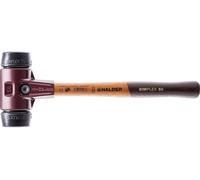 Halder Maillet SIMPLEX – Caoutchouc chargé, boîtier en fonte malléable, manche en bois – D 80 mm