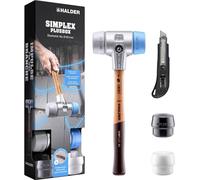 Kit de démarrage SIMPLEX-Plusbox Alu Marteau SIMPLEX D60, TPE-soft / TPE-mid, avec boîtier en aluminium et un insert de frappe en caoutchouc et en superplastique, plus un cutter 3113s004