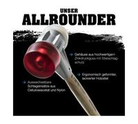 Halder Tête de maillet à frappe amortie D. tête 30 mm acétate de cellulose rouge Quantité:1