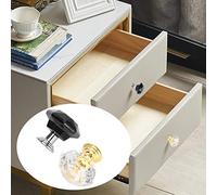Halearo Boutons de Tiroir en Transparent, Poignées de Porte élégantes pour Quincaillerie de Bureau à Domicile, 10 Pièces Boutons de Porte D'armoire en Plastique or Noir 0,9x0,9 Pouces