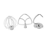 Halearo Ensemble de Fouet à Fil Polyvalent et de Batteur Plat pour Batteur sur Socle, Mélange Uniforme des Ingrédients, 3 Pièces, Accessoire de Mélangeur pour la Cuisson
