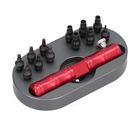 Halearo Extracteur de Tube de Couronne de Montre, Accessoire de Montre Solide avec Poignée et Base, équipé de 7 Buses à Visser et de 5 Buses de Pressage à Vis, Idéal pour Horloger