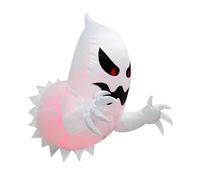 Halearo Fantôme Gonflable de 3 Pieds avec LED Intégrées et Lumière Rouge Rotative pour la Décoration de Pelouse de Cour d'halloween, Fantôme Gonflable avec Souffleur, Décoration